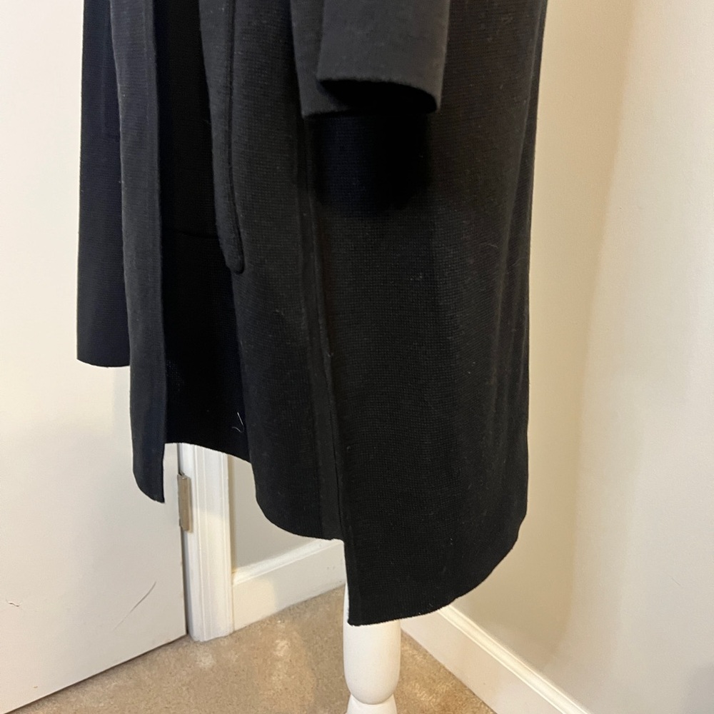 Eileen Fisher Silk & Organic Cotton Interlock Long‎ Cardigan Black Medium - Picture 6 of 10